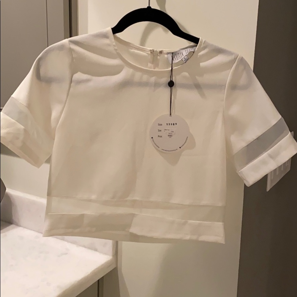 Madison square crop top in white